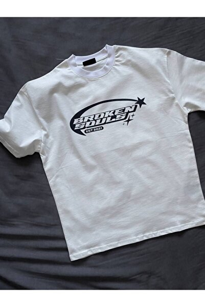 g-town تي شيرت مطبوع عليه النفوس المكسورة للجنسين مقاس كبير