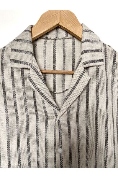 MİRMARONİ New Season Summer Short Sleeve Linen Cotton Men's Shirt