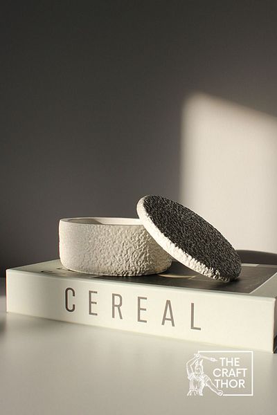 The Craft Thor Stone Textured Concrete Decorative Box with Lid