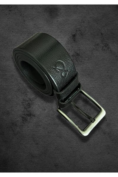Safir Leather Μαύρη ζώνη από γνήσιο δέρμα