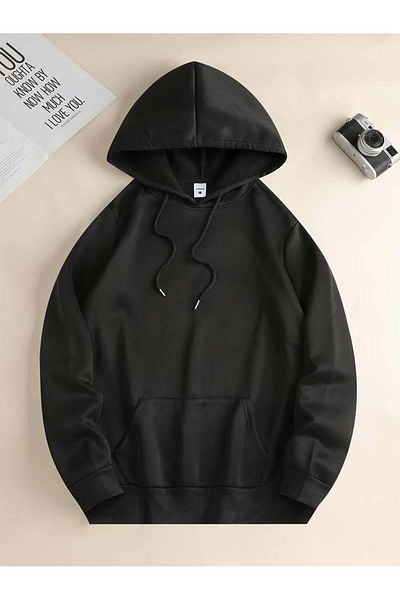 Toum Hanorac negru cu glugă cu imprimeu Liberty - Design Blunt Blunt