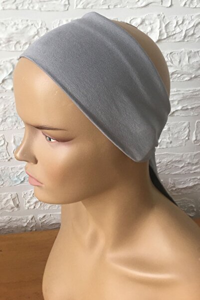 Vera Combed Cotton Bandana Gray Bonnet Inner Bonnet Tied Band Combed Cotton Bonnet Head Scarf Bottom Hijab Lace-up Bonnet