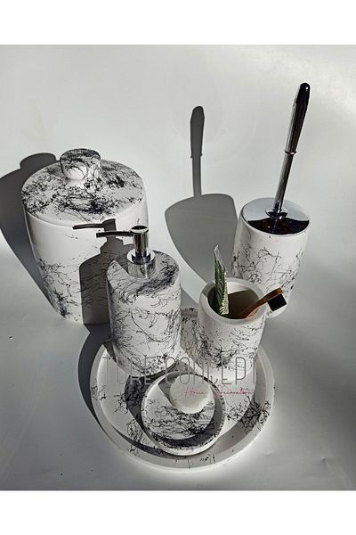 Ture Concept Bathroom Set Trash Can Toilet Brush Cai Sabuik Dis Brushing Tray