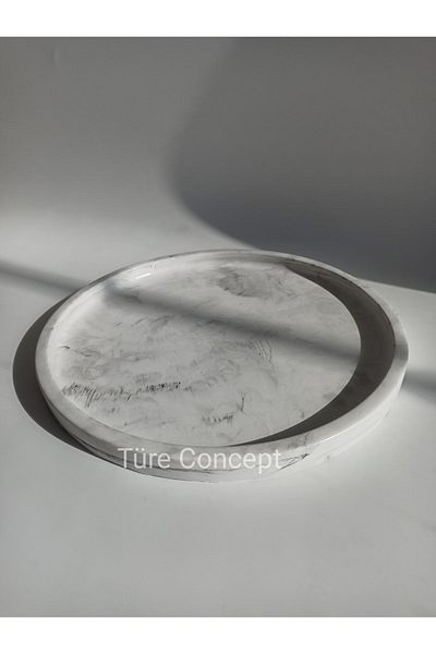 Ture Concept صينية خرسانية منقوشة بالرخام مقاس 28 سم