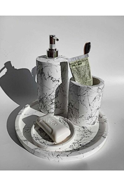 Ture Concept Σετ Μπάνιου Δοχείο υγρού σαπουνιού & Δίσκος & Dis Fircalik & Δοχείο σαπουνιού Kati