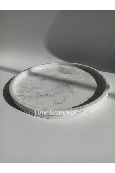 Ture Concept صينية خرسانية منقوشة بالرخام مقاس 28 سم