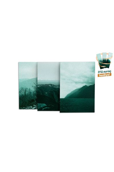 daystore Set de 3 caiete cu dungi cu tematică natură - cu cadou marcaj, 13x21 cm, 64 pagini
