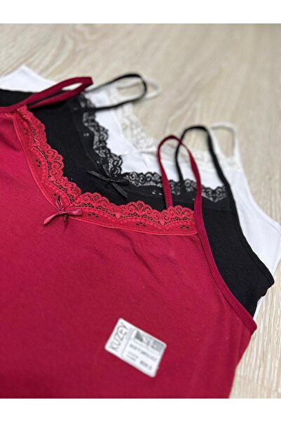 ek bykuzeylingerie Γυναικείο χτενισμένο βαμβακερό εσώρουχο 3 τεμαχίων Lycra - Κρεμάστρα με σχοινί