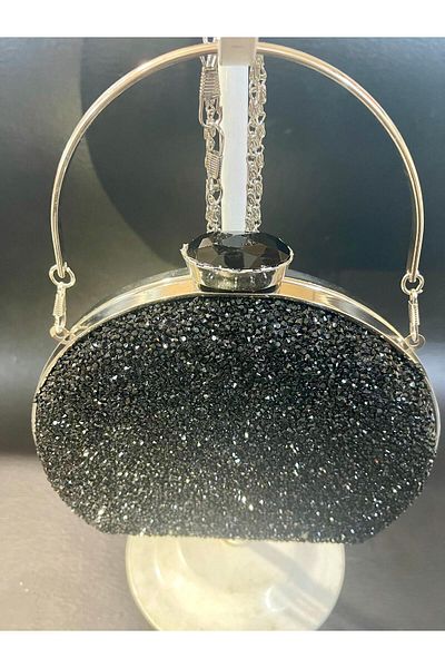 lowell bag Geantă pentru rochie de seară cu balon Lowell Black Stone