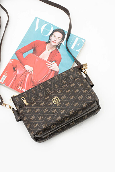 Rosmod Geantă de umăr pentru femei Bitter Brown Hub din piele - 3 compartimente