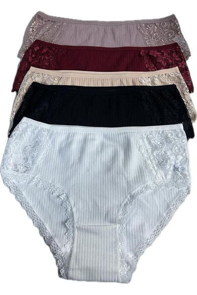 ek bykuzeylingerie Γυναικείο εσώρουχο δαντέλα 5 τεμαχίων 100% βαμβάκι