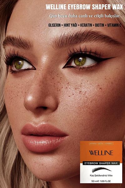 welline قالب حواجب مثبت من واكس - جل شعر للأطفال وفرشاة مكياج، ماسكارا للحواجب