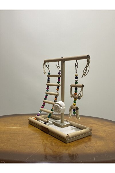 Paks Pet Mini Kuş Oyun Parkı,Kuş Merdiveni,El Yapımı Ahşap Kuş Oyuncağı