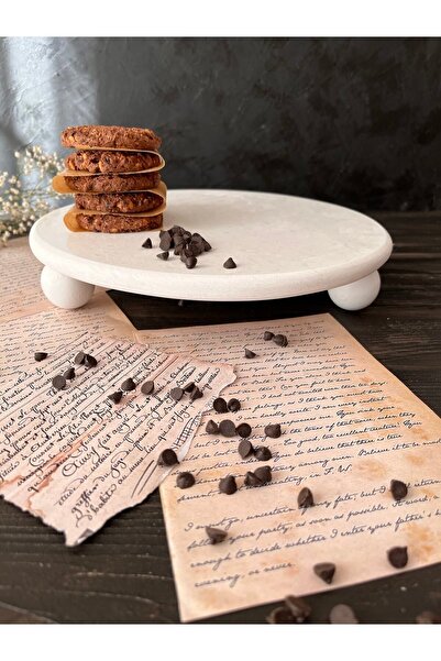 İDAY HOME حامل كعكة الرخام الطبيعي، حامل كعكة الساق الخشبية، طبق الجبن الرخام...