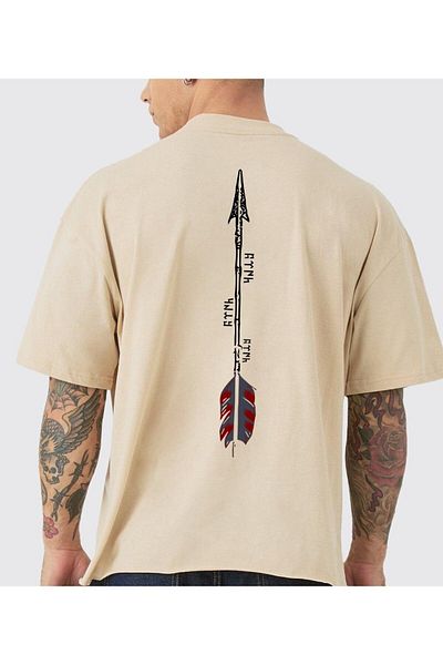 Uniquetex Βαμβακερό μπλουζάκι VEK ARROW Design Oversize