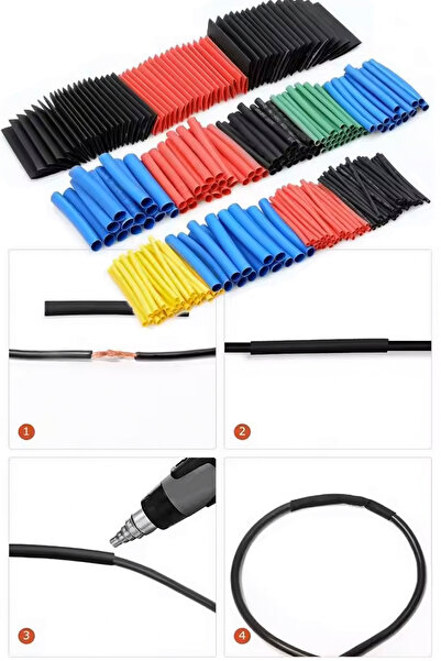 TechnoStation 560 Parça Kablo Koruyucu Makaron Kablo Birleştirme Makaron Seti...