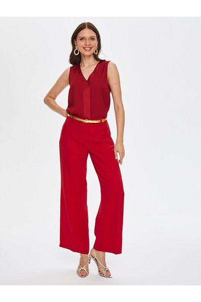Faik Sönmez Wide Leg Fit Stylish Crepe Trousers 69473