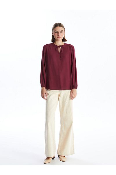 LC Waikiki Lcw Women's Blouse - Tie-up Collar Design