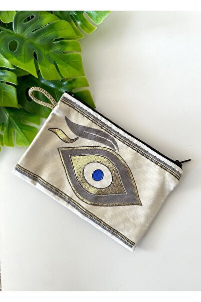 Atelier Çağla Göz Nazar Boncuğu Bozuk Para Cüzdanı Bez Cüzdan