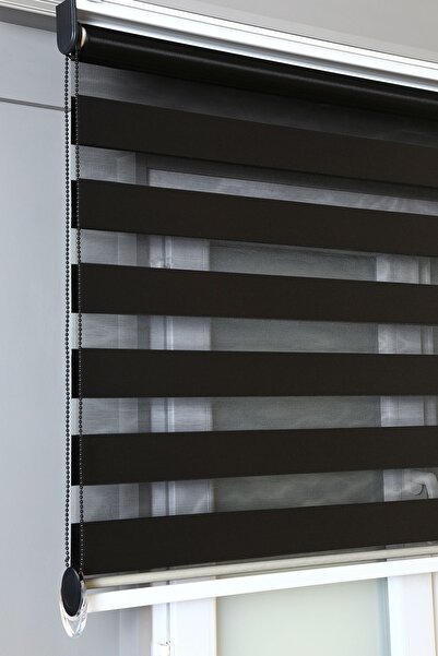 bizdenperde Black Plain Zebra Roller Blinds Quality Sunshade Curtains