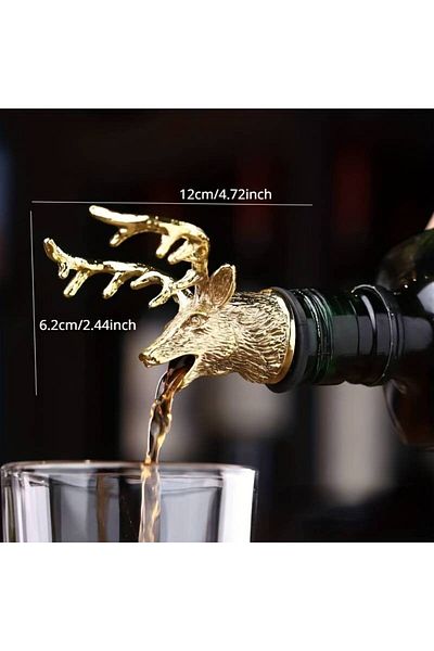 YAPIŞKAN STORE Deer Head Wine Pourer Bottle Mouthpiece