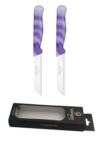 Solingen Mor Mermer 2'li Meyve Sebze Bıçağı