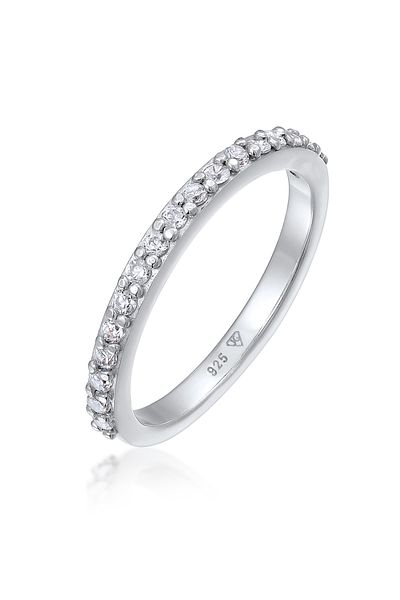 ELLI Laborgezüchteter Weiß Diamant - 0,068 ct 925 stříbrný prsten