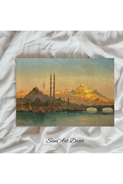 Sanart Vintage Painting with Frame, Oil Painting, Framed Painting, Artistic Decor, Istanbul Painting