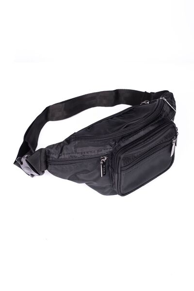 Moda Çanta حقيبة خصر من القماش الأسود للرجال من مودا 1296