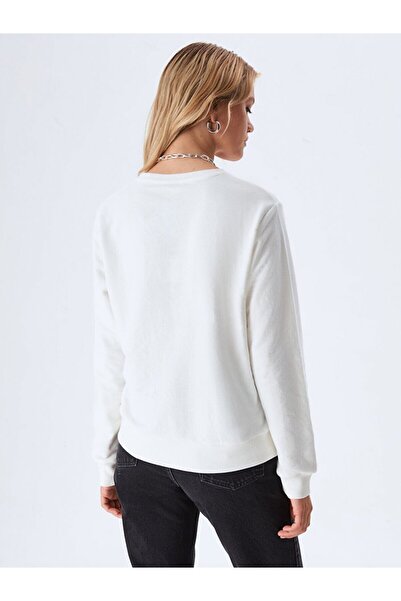 Ltb Hanorac bej cu gât rotund și logo