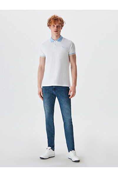 Ltb Polo Neck White T-shirt
