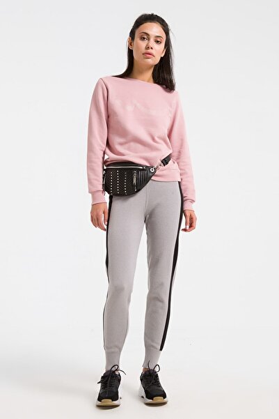 Ltb Ροζ φούτερ με λογότυπο με στρογγυλή λαιμόκοψη