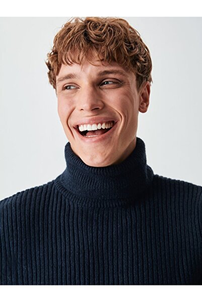 Ltb Фітільова рибальська комірця темно-синій светр