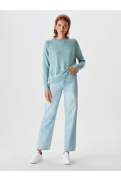 Ltb guler rotund Pulover verde