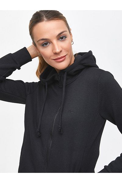 Ltb NOMEHI Women's Hooded Black Cardigan