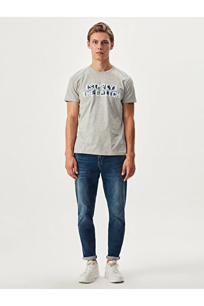 Ltb Bisiklet Yaka Gri T-shırt