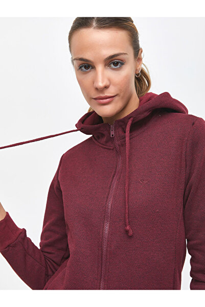 Ltb Zippered Basic Red Cardigan