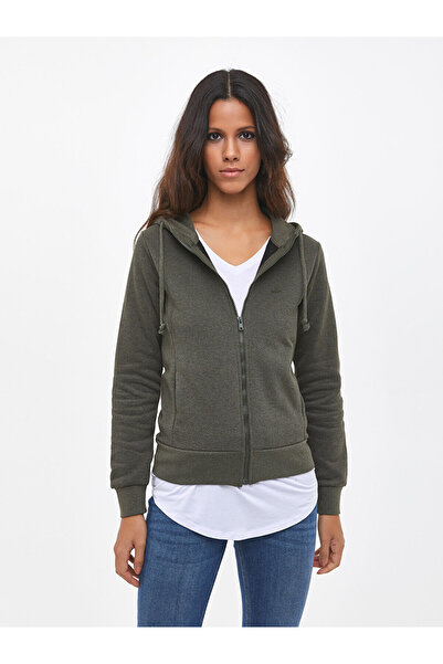 Ltb Green Hooded Zipper Cardigan
