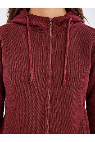 Ltb Claret Red Women's Sweatshirt - Zippered Hoodie0112081310610820000