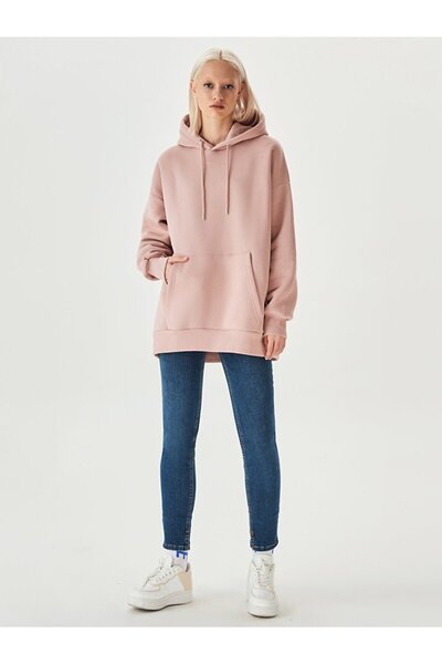 Ltb Kanguru Cepli Pembe Sweatshırt