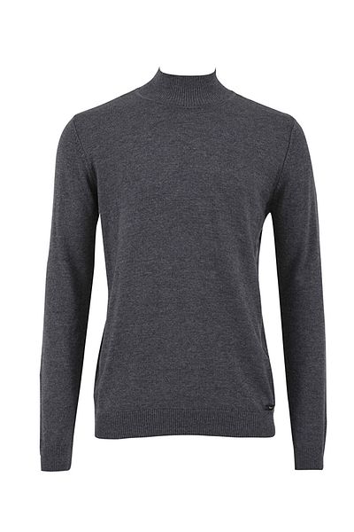 Ltb Long Sleeve Anthracite Half Fisherman Sweater
