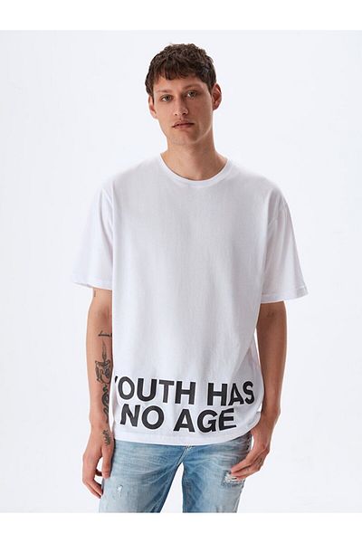 Ltb Bílé tričko s nápisem Slogan