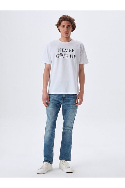 Ltb Slogan Printed White T-shirt