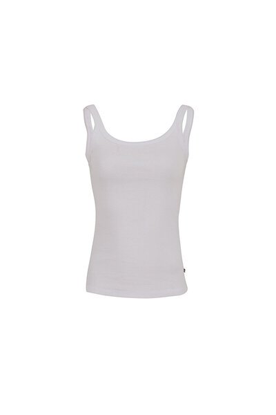 Ltb Strappy U-Neck White Tank Top