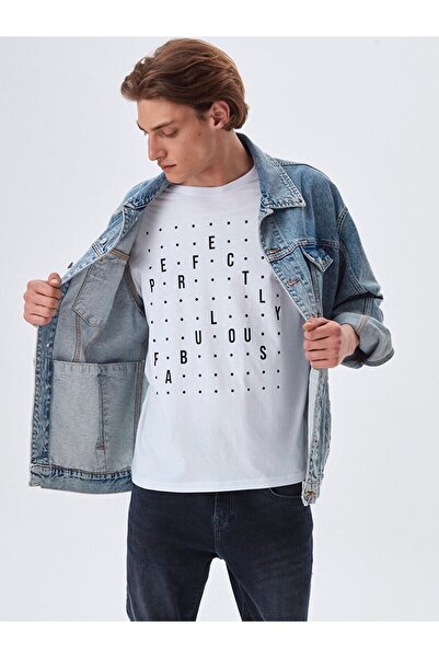 Ltb Yazı Baskılı Beyaz T-shırt