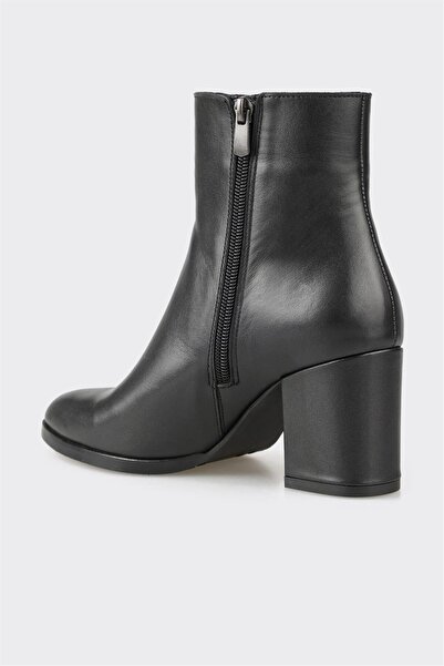 Elle Shoes Siyah Deri Kadın Klasik Bot