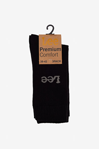 Lee Unisex 3'lü Paket Siyah Çorap