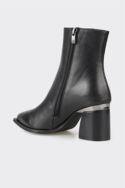 Elle Shoes Siyah Deri Kadın Klasik Bot