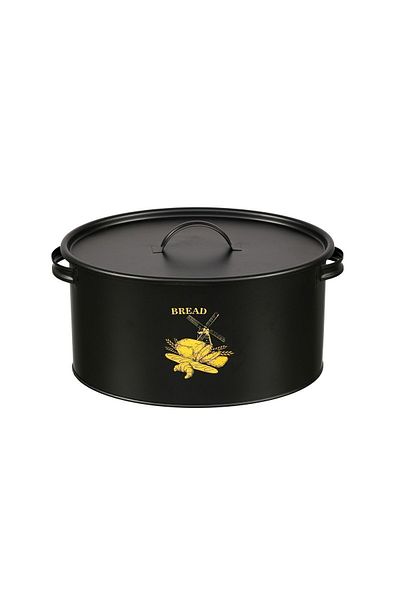 Trudi Bread Box with Metal Lid Bread Basket black