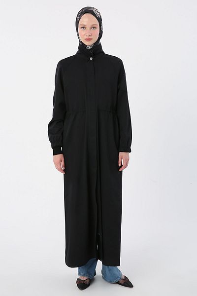 ALLDAY Čierne vrecko na zips v páse so sťahovacou šnúrkou Abaya